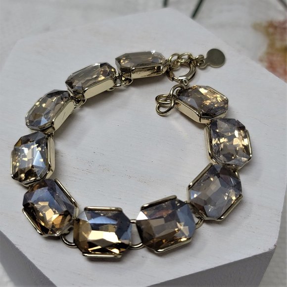Sparkling Loft Bracelet Topaz Rhinestones 7" Long - Picture 7 of 7